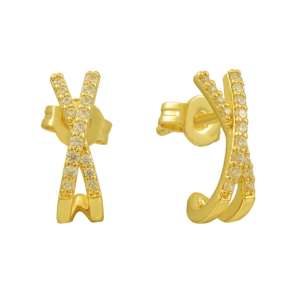 ⭐️(3/$25) NWOT EVRY JEWELS Gold Crossover Earrings